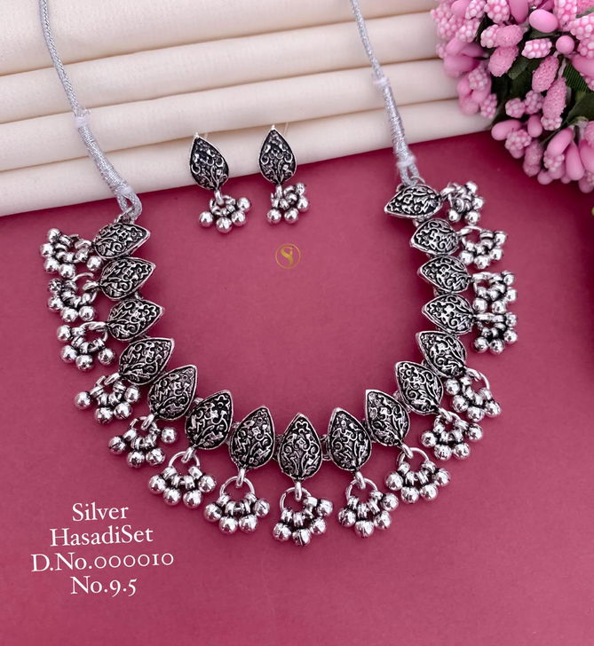 Navratri Special Oxidised Ornaments Silver Hasadi Set Wholesale Shop In Surat
